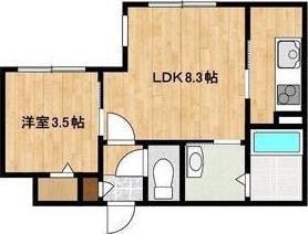 KENT COLLECTION野幌駅前(1LDK/4階)の間取り写真