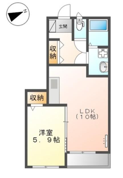 コーポ サイカ(1LDK/1階)の間取り写真
