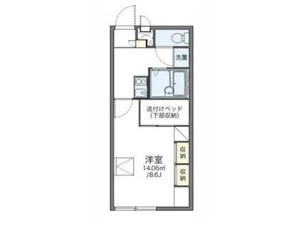 レオパレスCATS(1K/1階)の間取り写真