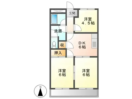 エスペランサ西前田(3DK/2階)の間取り写真