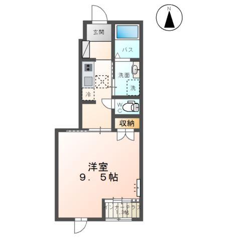 永井川アパートB棟(1K/1階)の間取り写真