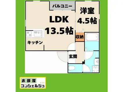 DEVELD千種(1LDK/1階)の間取り写真