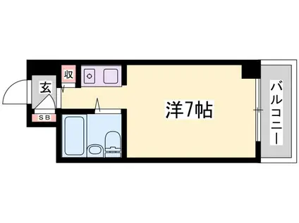 ウイングス北平野(ワンルーム/2階)の間取り写真