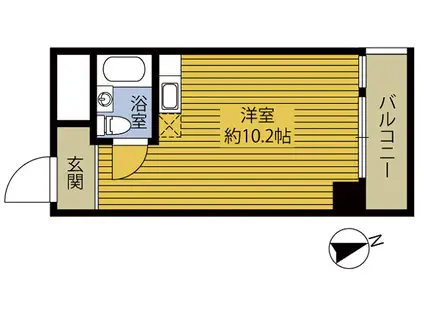 第3皐月マンション(ワンルーム/6階)の間取り写真