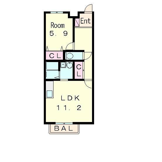 CASA FORESTA(1LDK/1階)の間取り写真