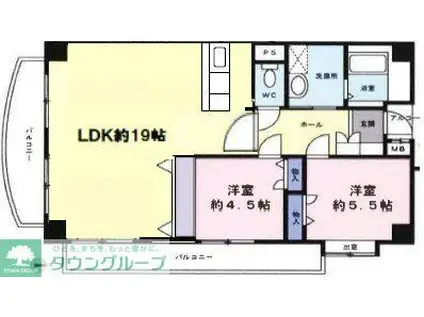 ネオアージュ三鷹(2LDK/6階)の間取り写真