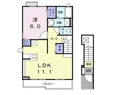 ラッフィナート・M C(1LDK/2階)の間取り写真