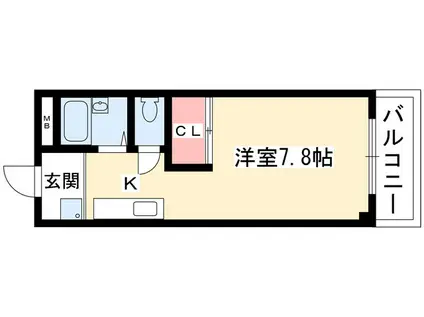レイクサイドヴィラ(1K/2階)の間取り写真