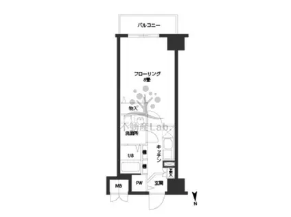 ルクレ難波(1K/3階)の間取り写真