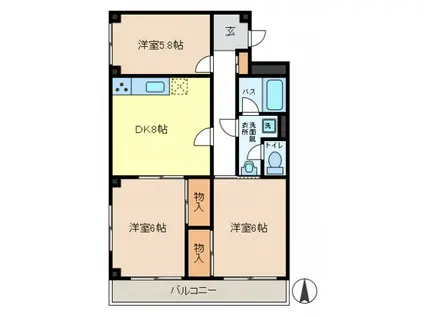 メゾンパークサイド(3DK/2階)の間取り写真