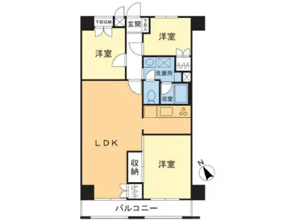 フォレストマンション武蔵浦和(3LDK/3階)の間取り写真