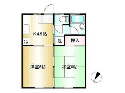 タウンハウスオオヤマIII(2K/1階)の間取り写真