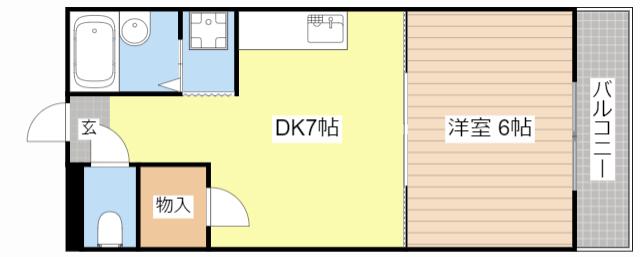 セイコーズマンション列見(1DK/3階)の間取り写真