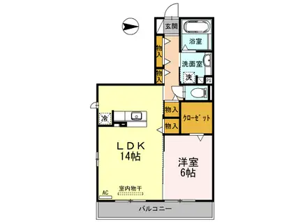 タレイア(1LDK/3階)の間取り写真