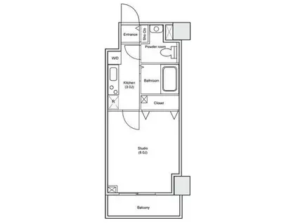 ベルペトラ(1K/2階)の間取り写真