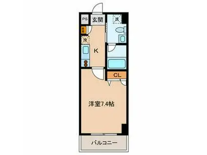 セカンド調布(1K/1階)の間取り写真