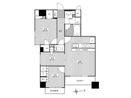 レジデンシャルステート南千住(3LDK/7階)の間取り写真