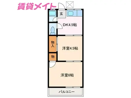 DAYTONA(2DK/2階)の間取り写真