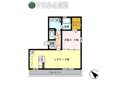 KANEHACHIハウス(1LDK/3階)の間取り写真