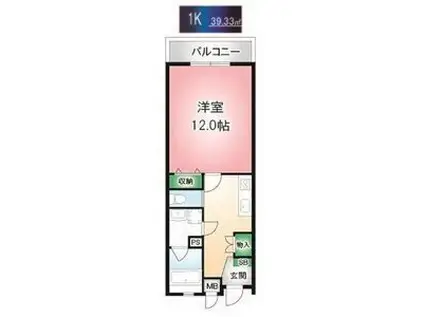 ディージービル小牧中央(1K/4階)の間取り写真