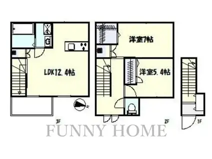 VILLA SYMBIOSE三軒茶屋(2LDK/2階)の間取り写真