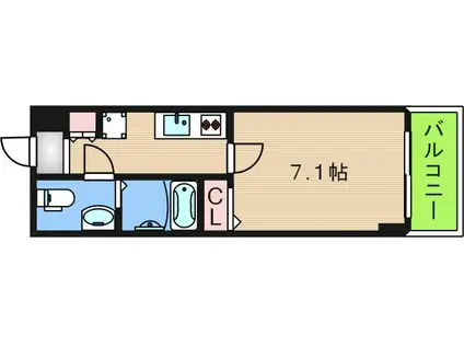 FDSKOHAMAウエスト(1K/6階)の間取り写真