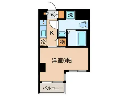 LA DOUCEUR川崎II(1K/6階)の間取り写真