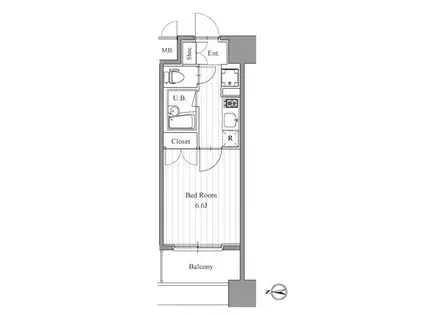 プライマル森下(1K/3階)の間取り写真
