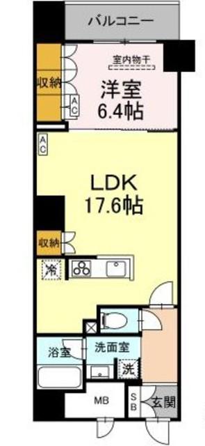 サンジョイアゼロ(1LDK/7階)の間取り写真