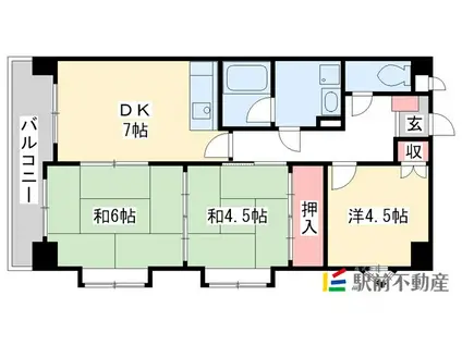 アルテハイム大野城(3DK/3階)の間取り写真