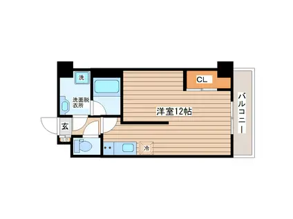 しゃとれ向山(1K/1階)の間取り写真