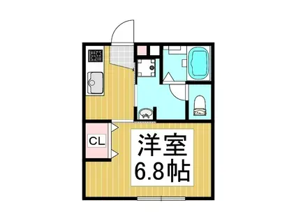 クリスタルコート松川(1K/1階)の間取り写真