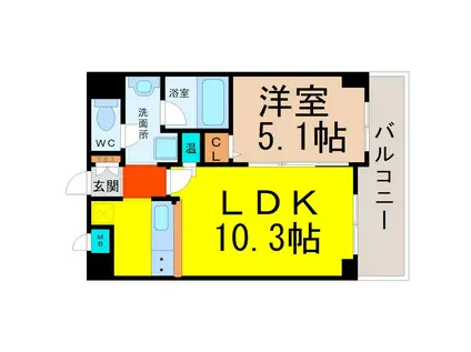 FS.幅下(1LDK/5階)の間取り写真