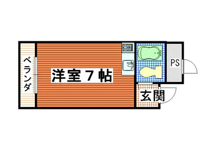 ハイツ當里家(ワンルーム/4階)の間取り写真