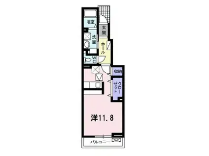 グレイスII(ワンルーム/1階)の間取り写真