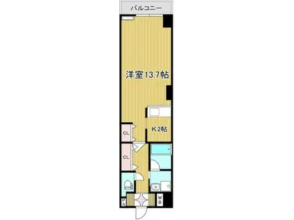 エルシード(1K/1階)の間取り写真
