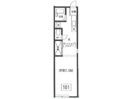 ファミール(1K/1階)の間取り写真