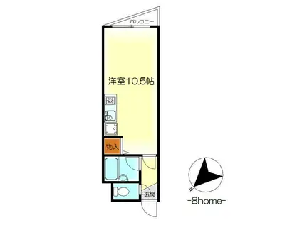 福岡ビル(ワンルーム/3階)の間取り写真