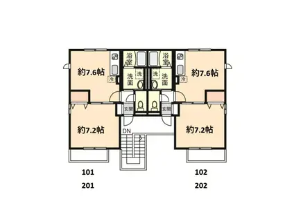 グレイス(1DK/1階)の間取り写真