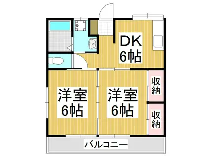 メゾン一色(2DK/1階)の間取り写真