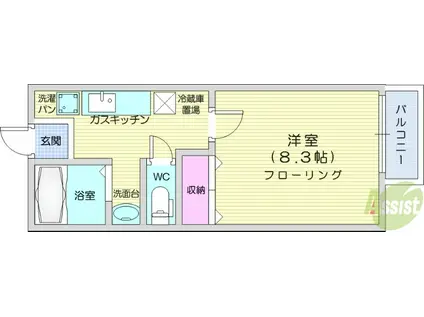 アイビー(1K/2階)の間取り写真