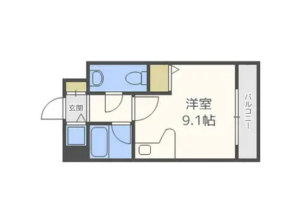 クレイドル森ノ宮(ワンルーム/3階)の間取り写真