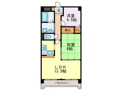 セ・ラヴィ(2LDK/6階)の間取り写真