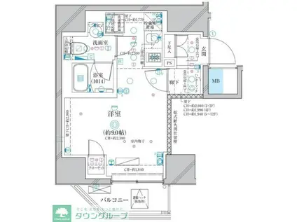 ディアレイシャス蒲田II(ワンルーム/6階)の間取り写真