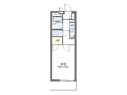 レオパレス三井田II(1K/2階)の間取り写真
