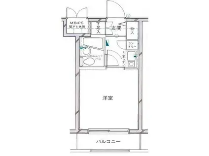 クリオ阪東橋壱番館(1K/4階)の間取り写真