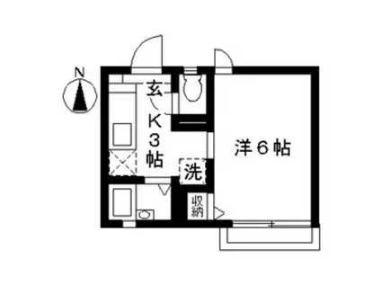 グリーンヒル調布(1K/1階)の間取り写真