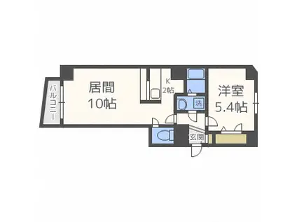 FELICE(1LDK/4階)の間取り写真