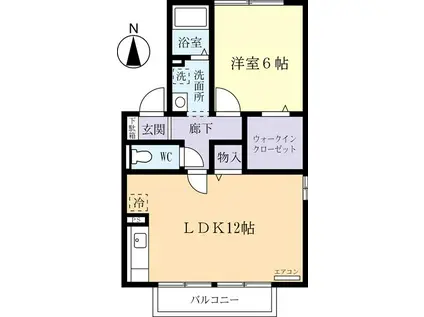 グレイスヴィラA(1LDK/2階)の間取り写真