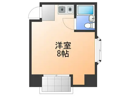 ヴェルナール(ワンルーム/2階)の間取り写真